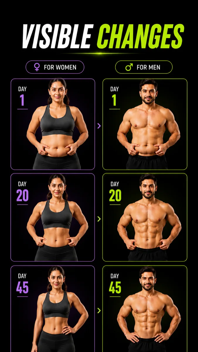 FitVora — visible changes for women and men over time